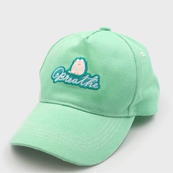 Pusheen NWT!  Hat Light Green Breath Pusheen Cat Graphic Adjustable Back - Picture 1 of 11